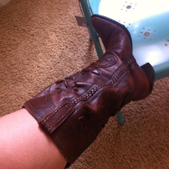 Shoes - COPY - Brown leather cowboy boots! Reduced!